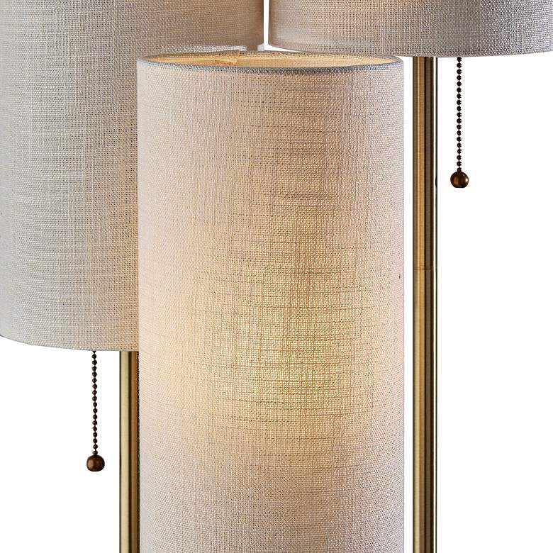 Image 3 Adesso Trio 68" High Antique Brass Tree Floor Lamp with Glass Shelves more views