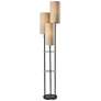1_Adesso Trio 68" High Black Metal Modern 3-Light Shelf Floor Lamp