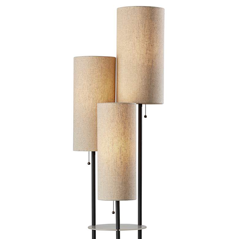 Image 2 Adesso Trio 68" High Black Metal Modern 3-Light Shelf Floor Lamp more views