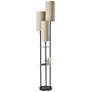 4_Adesso Trio 68" High Black Metal Modern 3-Light Shelf Floor Lamp more views