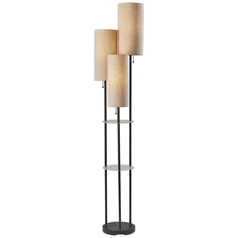 Image 5 Adesso Trio 68" High Black Metal Modern 3-Light Shelf Floor Lamp more views