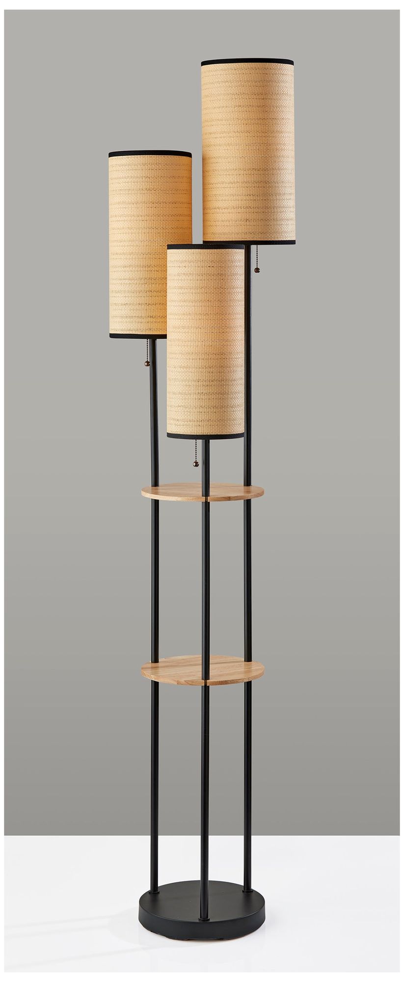 Image 4 Adesso Trio Floor Lamp and Antique Brass - Black more views