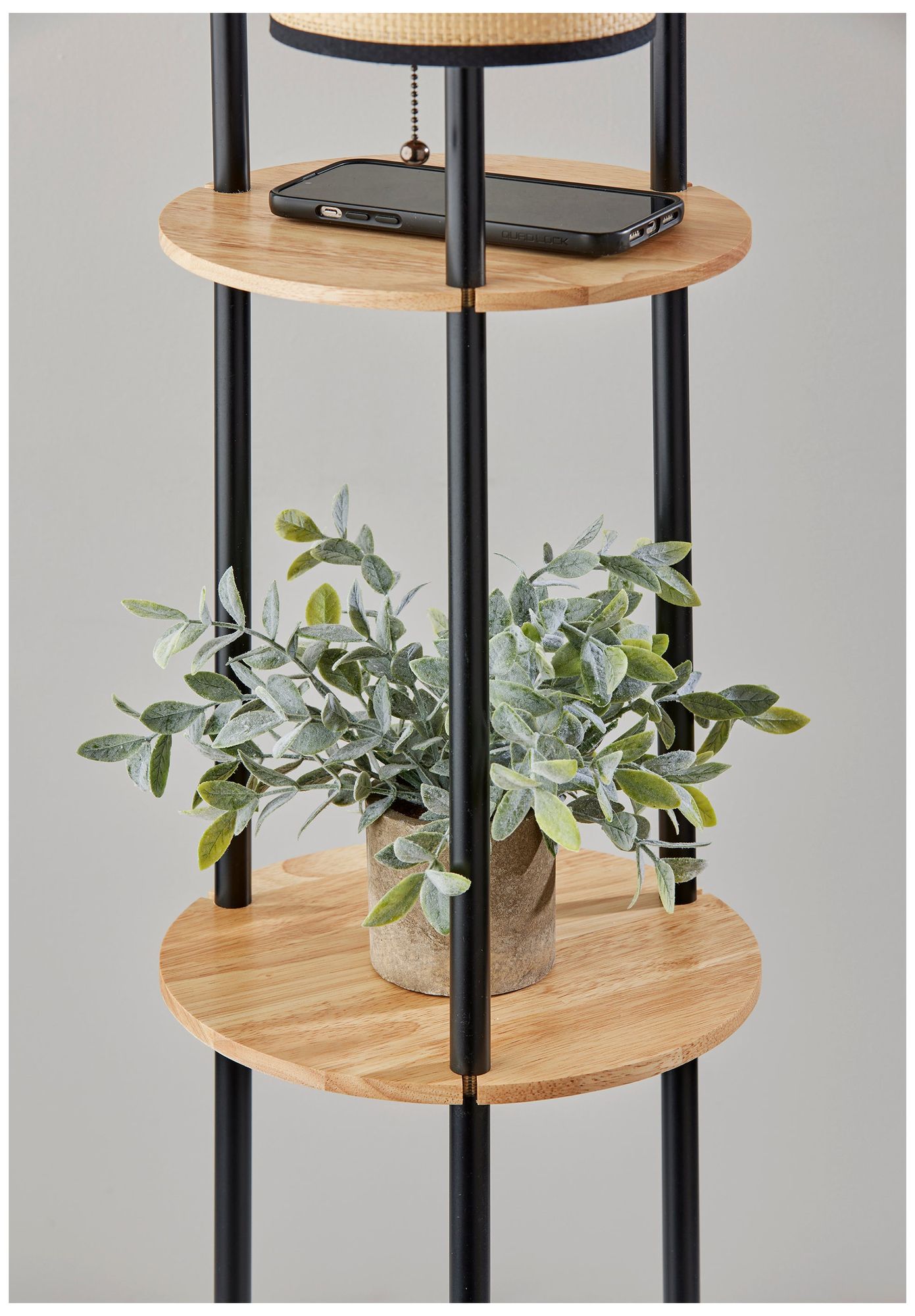 Image 7 Adesso Trio Floor Lamp and Antique Brass - Black more views
