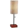 1_Adesso Trudy 26 3/4" Beige Brown Fabric Shade Black Metal Table Lamp