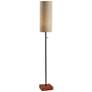 2_Adesso Trudy 62" Black Metal Floor Lamp with Beige Cylinder Shade