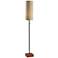 Adesso Trudy 62" Black Metal Floor Lamp with Beige Cylinder Shade