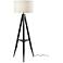 Adesso Warren 61 1/2" High Black Metal Shelf Tripod Floor Lamp