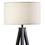 3_Adesso Warren 61 1/2" High Black Metal Shelf Tripod Floor Lamp more views