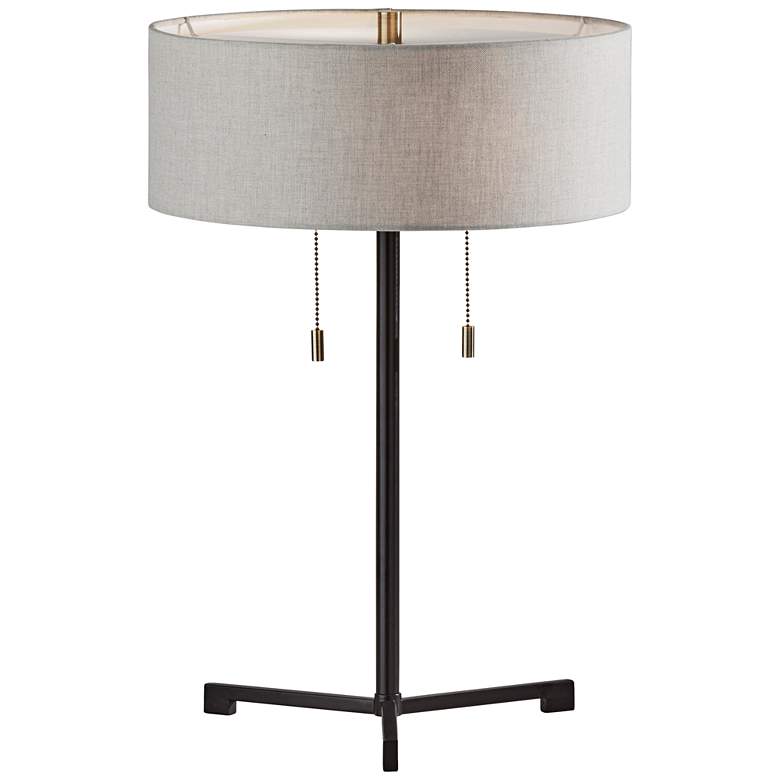 Image 1 Adesso Wesley 22 1/4" Modern Black Metal Tripod Accent Table Lamp