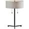 Adesso Wesley 22 1/4" Modern Black Metal Tripod Accent Table Lamp