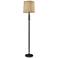Adesso William 58" High Traditional Black Metal Stem Floor Lamp
