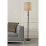 1_Adesso William 58" High Traditional Black Metal Stem Floor Lamp
