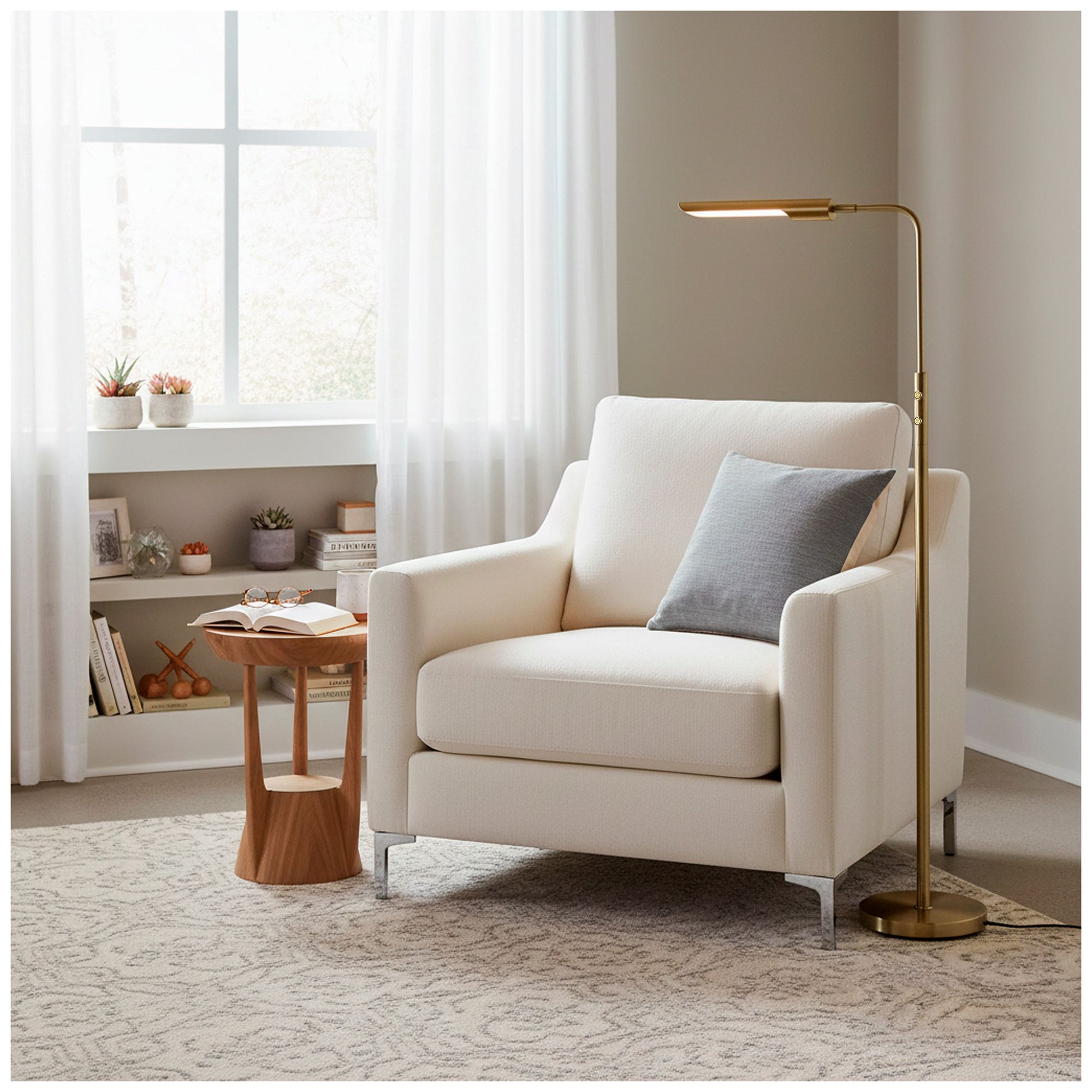 Image 2 Adesso Zane LED Floor Lamp w. Smart Switch - Antique Brass more views