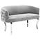 Adina Gray Velvet and Stainless Steel Loveseat