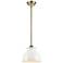 Adirondack 10" Brass Mini Pendant w/ Glossy White Shade