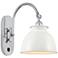 Adirondack 12"H Polished Chrome Wall Sconce with White Shade