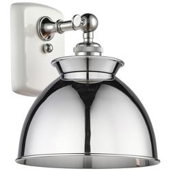 Adirondack 12&quot;H White and Polished Chrome Wall Sconce w/ Chrome Shade