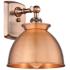 Adirondack 12"High Antique Copper Wall Sconce With Antique Copper Shad