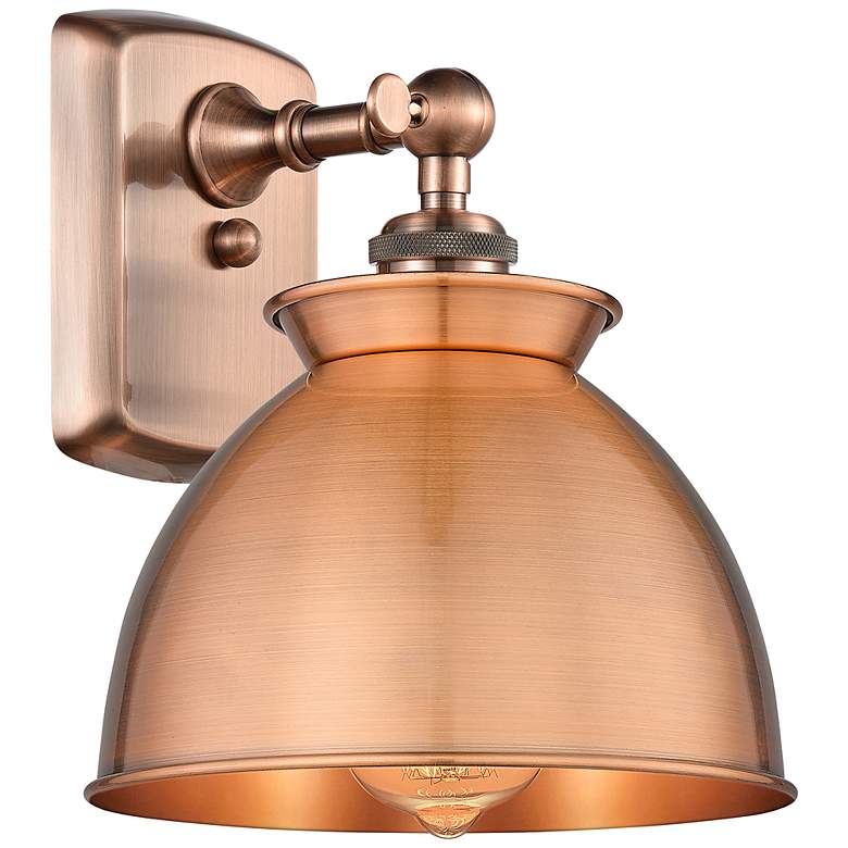 Image 1 Adirondack 12 inchHigh Antique Copper Wall Sconce With Antique Copper Shad