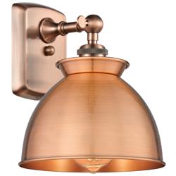 Adirondack 12&quot;High Antique Copper Wall Sconce With Antique Copper Shad