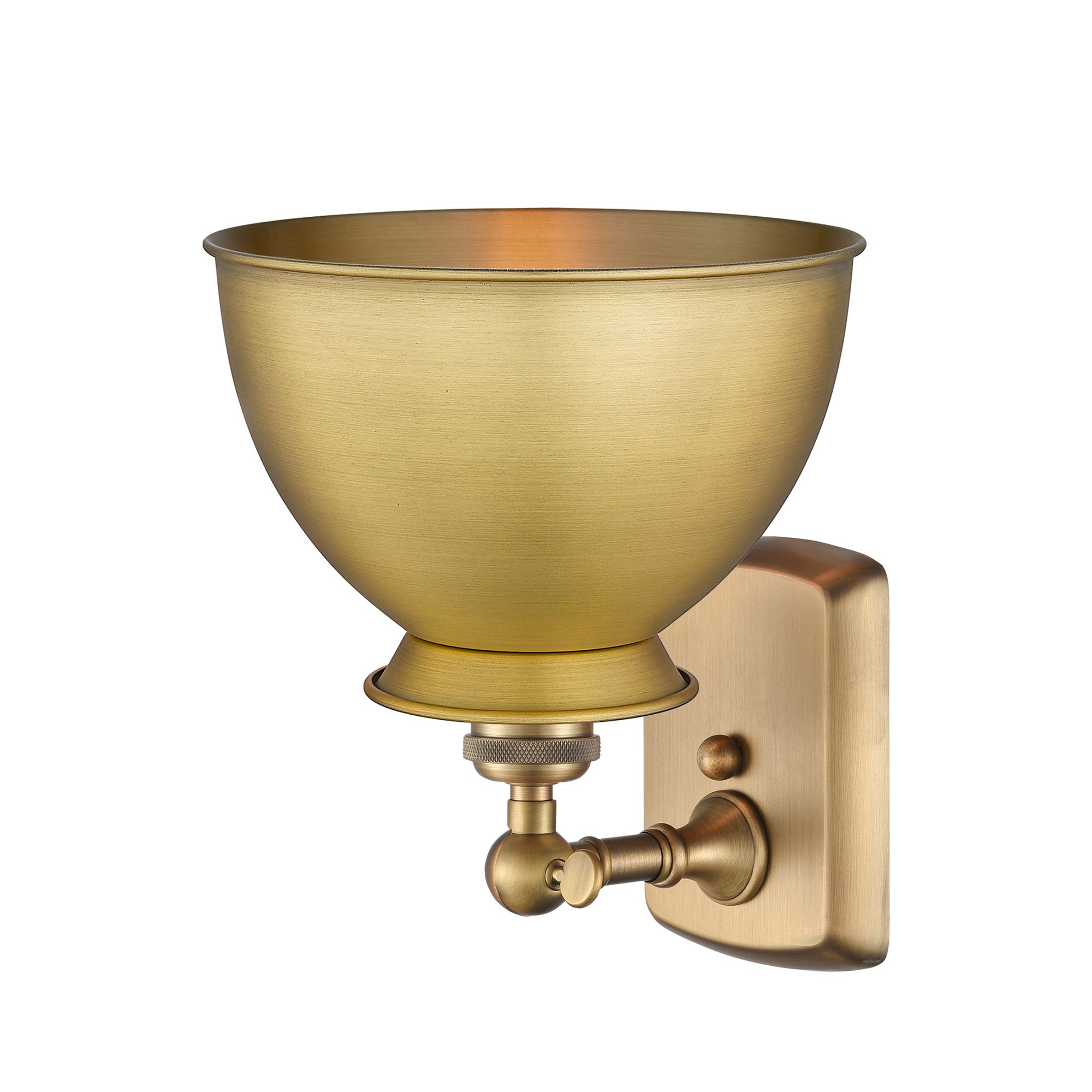 Image 2 Adirondack 12"High Brushed Brass Wall Sconce With Brushed Brass Shade more views