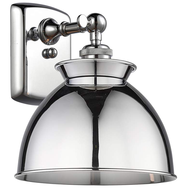 Image 1 Adirondack 12"High Polished Chrome Wall Sconce With Polished Chrome Sh