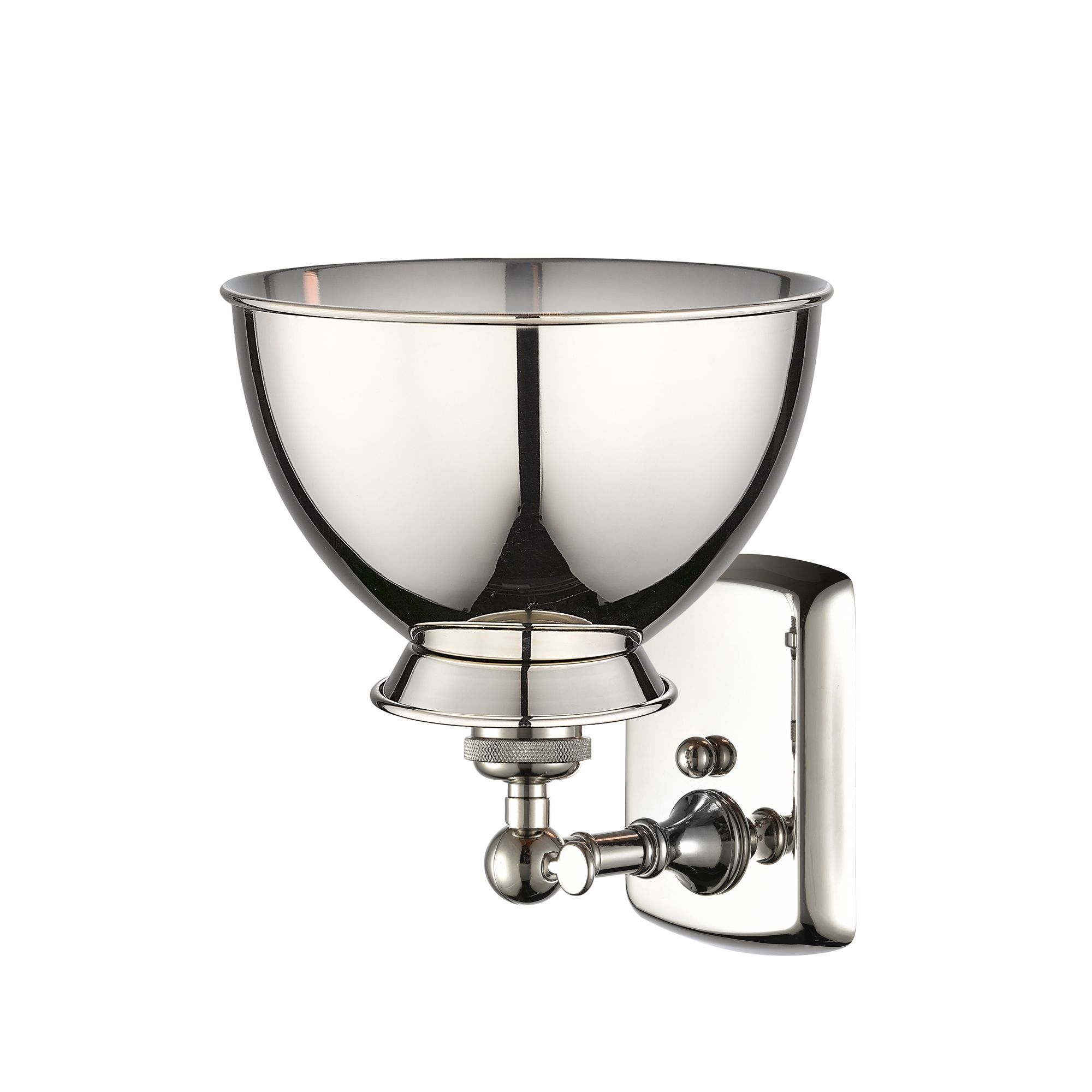 Image 3 Adirondack 12"High Polished Nickel Wall Sconce With Polished Nickel Sh more views