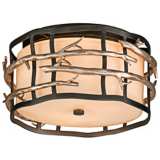 Adirondack 13&quot; Wide Rustic Silver Leaf Ceiling Light