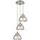 Adirondack 14.13"W 3 Light Brushed Satin Nickel Corded Multi Pendant
