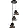 Adirondack 14.13"W 3 Light Matte Black Corded Multi Pendant w/ Black S