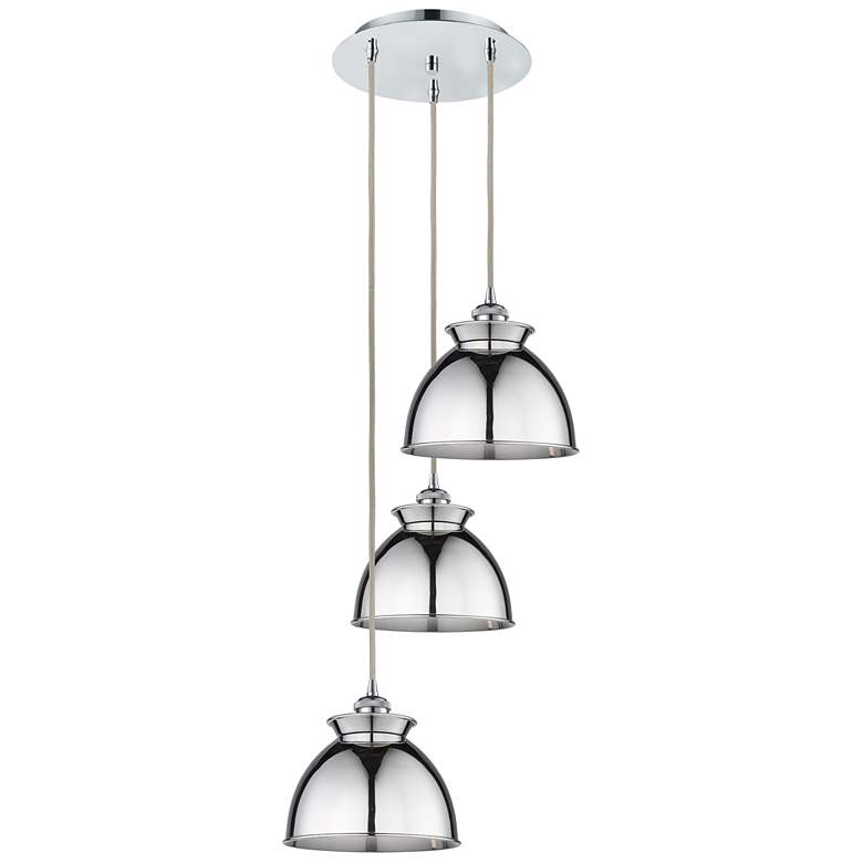 Image 1 Adirondack 14.13"W 3 Light Polished Chrome Corded Multi Pendant