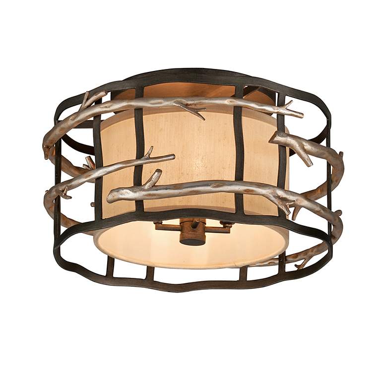 Image 1 Adirondack 18" Wide Rustic Silver Leaf Ceiling Light