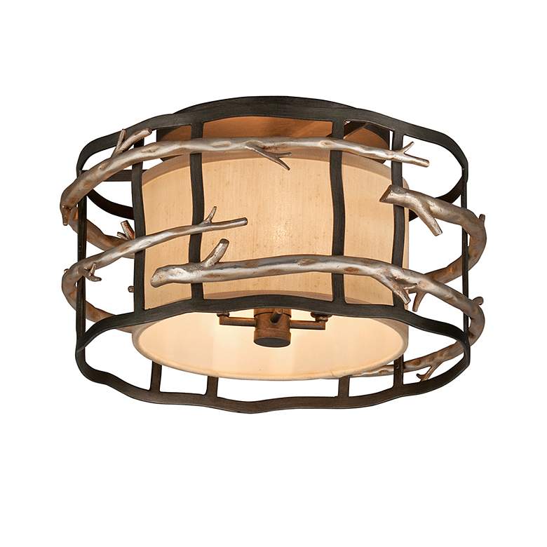 Image 1 Adirondack 18 inch Wide Rustic Silver Leaf Ceiling Light