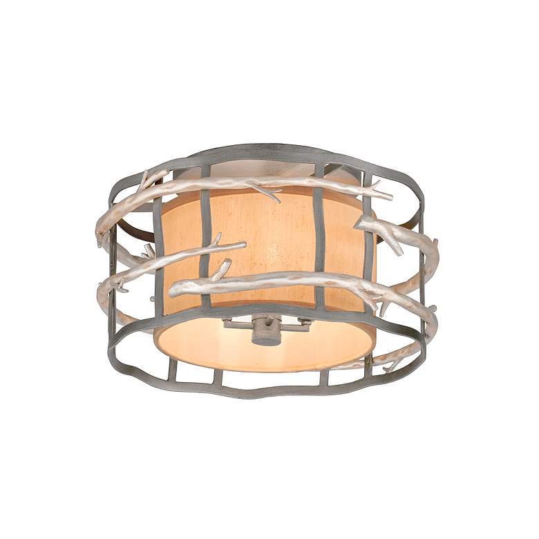 Image 2 Adirondack 18" Wide Rustic Silver Leaf Ceiling Light more views