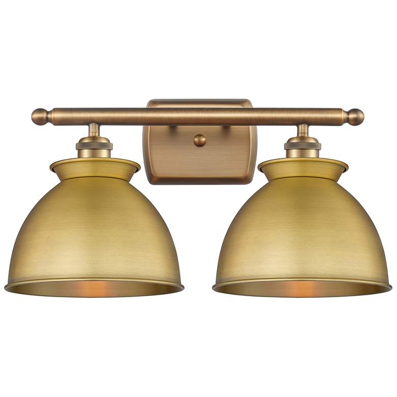 Image 1 Adirondack 18"W 2 Light Brushed Brass Bath Light With Brushed Brass Sh