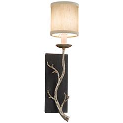 Adirondack 21 1/4&quot; High Silver Leaf Wall Sconce