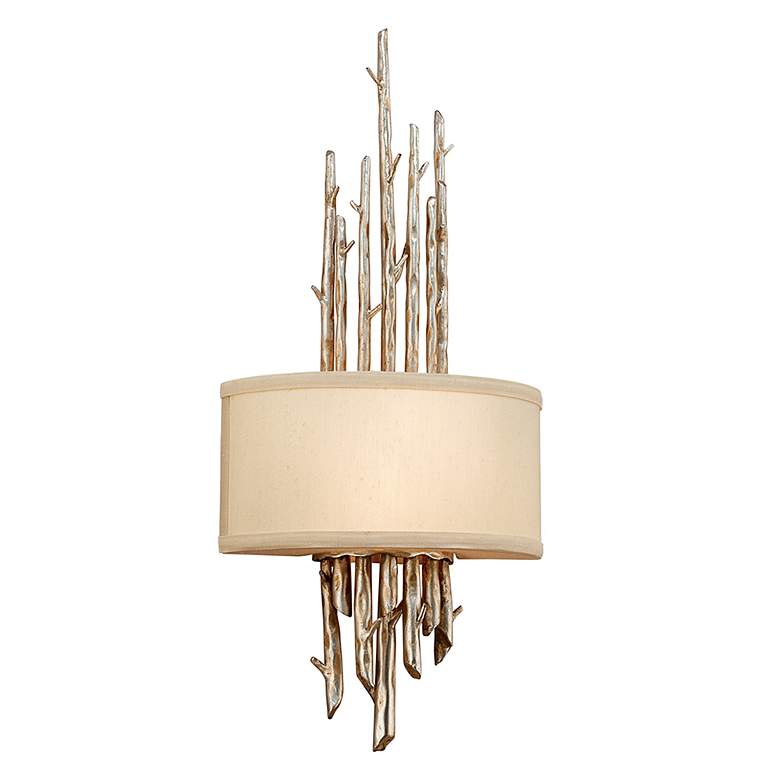 Image 1 Adirondack 25" High Rustic Silver Leaf Wall Sconce