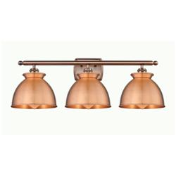 Adirondack 28&quot;W 3 Light Antique Copper Bath Light With Antique Copper