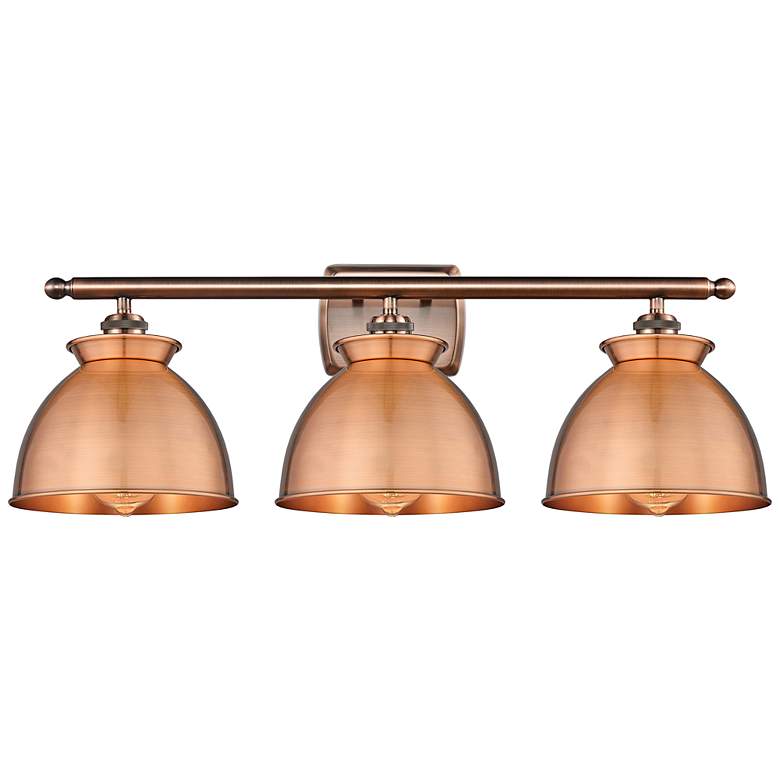 Image 1 Adirondack 28"W 3 Light Antique Copper Bath Light With Antique Copper