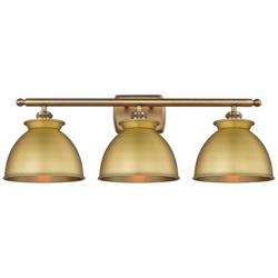 Adirondack 28"W 3 Light Brushed Brass Bath Light With Brushed Brass Sh