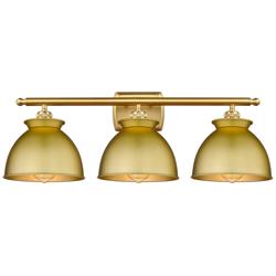 Adirondack 28"W 3 Light Satin Gold Bath Vanity Light With Satin Gold S