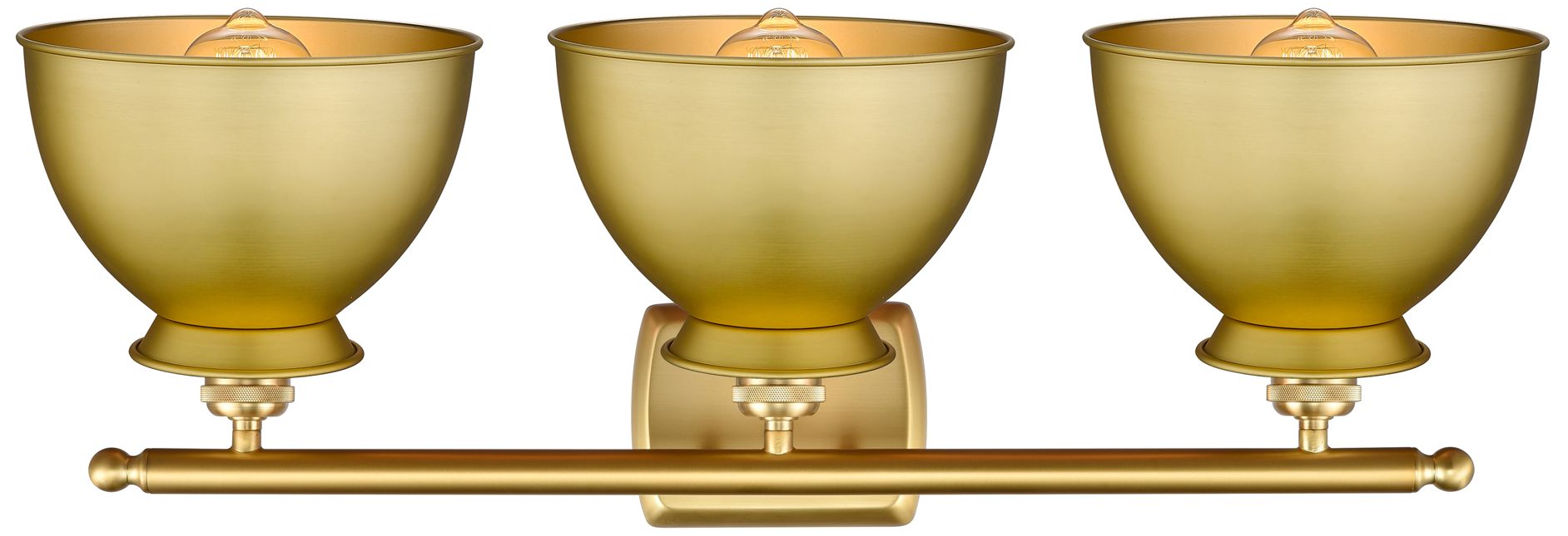 Image 2 Adirondack 28"W 3 Light Satin Gold Bath Vanity Light With Satin Gold S more views