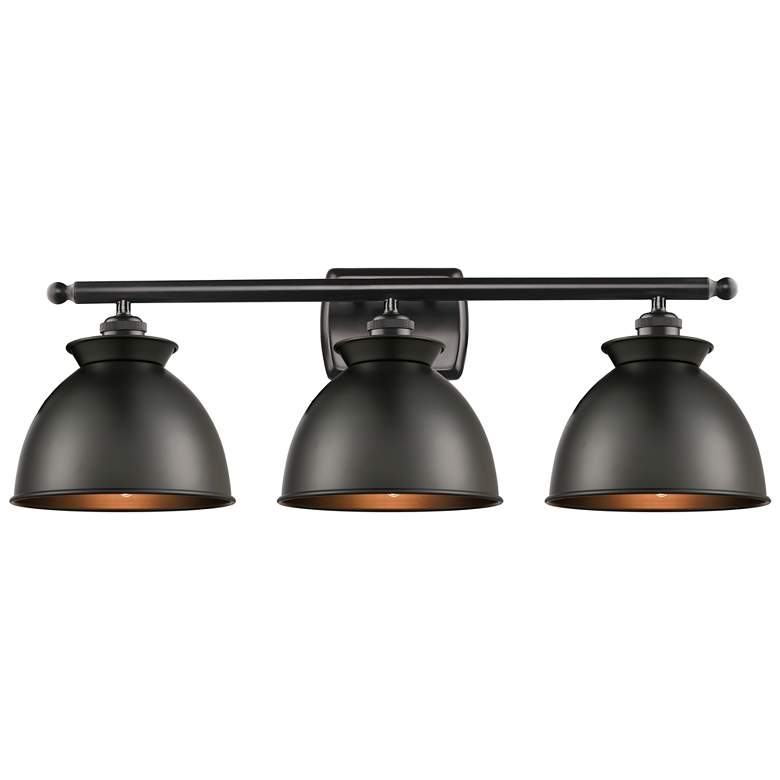 Image 1 Adirondack 3 Light 28" LED Bath Light - Matte Black - Matte Black Shad