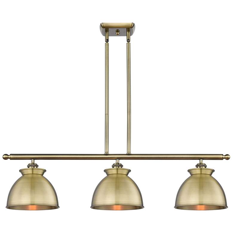 Image 1 Adirondack 36"W 3 Light Antique Brass Stem Island Light