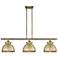 Adirondack 36"W 3 Light Antique Brass Stem Island Light