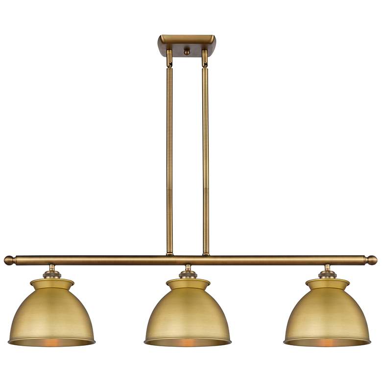 Image 1 Adirondack 36"W 3 Light Brushed Brass Stem Island Light