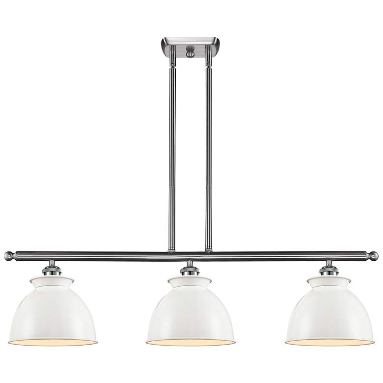 Image 1 Adirondack 36"W 3 Light Brushed Nickel Stem Island Light Glossy White