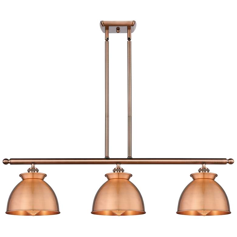 Image 1 Adirondack 36"W 3 Light Copper Stem Hung Island Light With Copper Shad