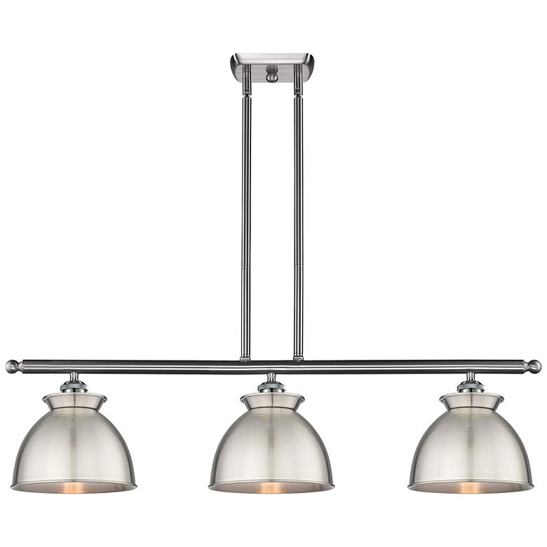 Image 1 Adirondack 36"W Brushed Satin Nickel 3-Light Island Pendant