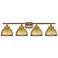 Adirondack 38"W 4 Light Brushed Brass Bath Light With Brushed Brass Sh